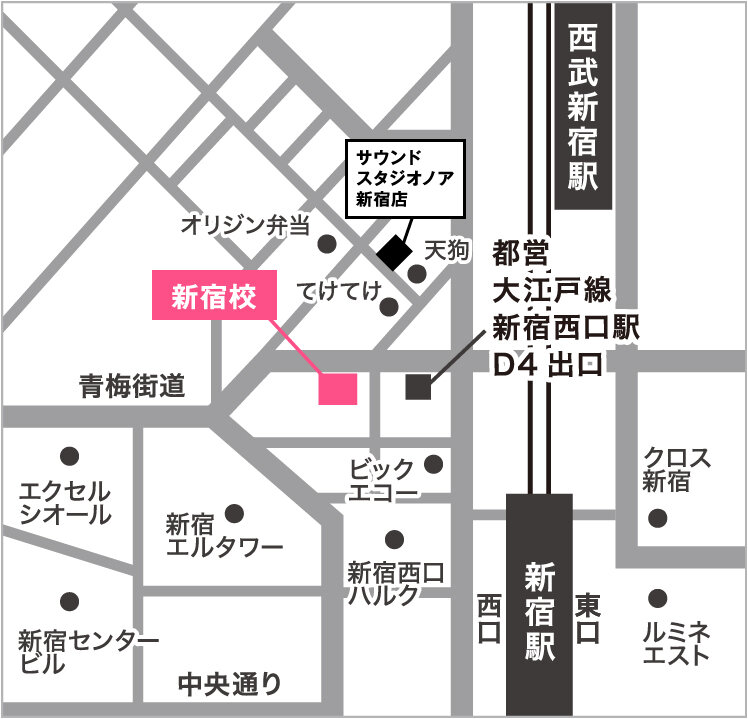 NOAダンス教室新宿校 地図画像